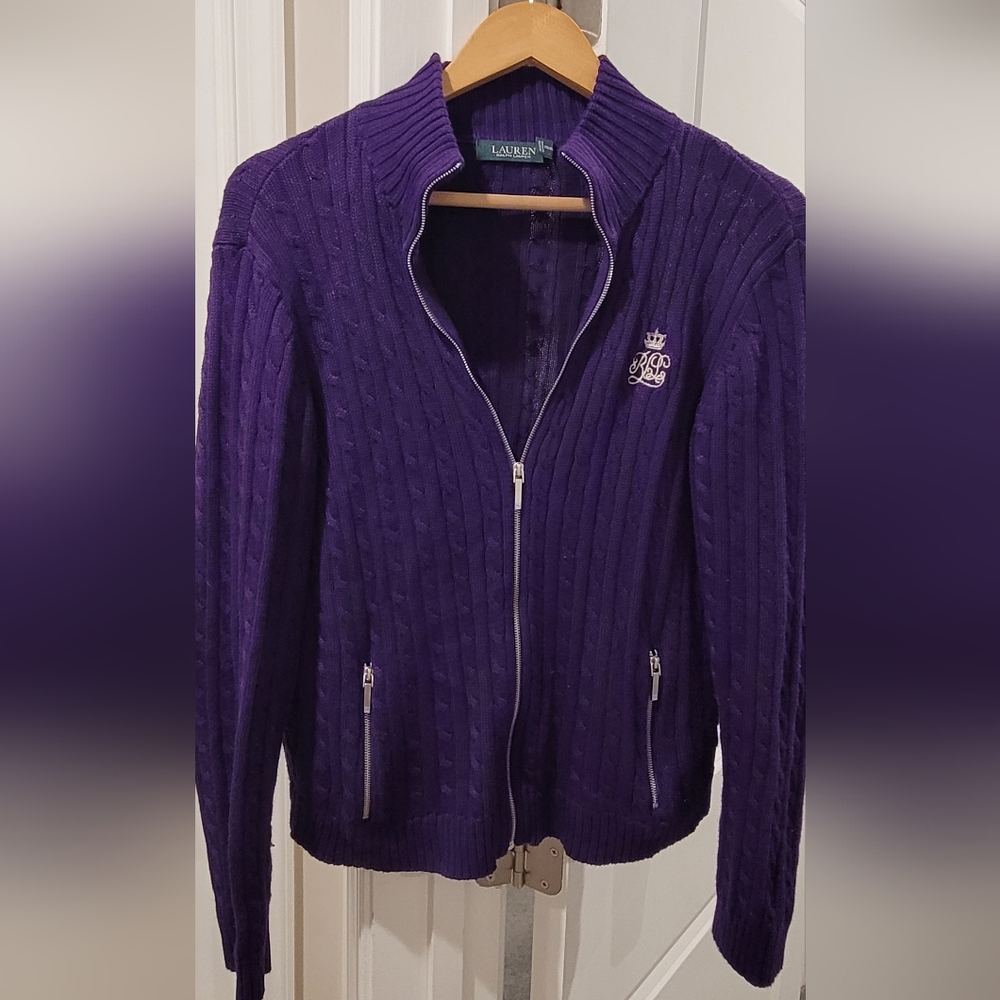 Purple Lauren Ralph Lauren Zipper Sweater